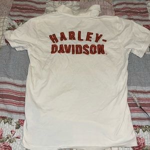Harley  Davidson motorcycle slim fit polo shirt large patches